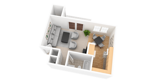 Studio 3D View1 at Pickwick Farms Apartments, Indianapolis, IN, 46260